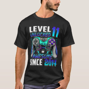 Level 11 Unlocked Awesome Since 2014 11th Birthday T-Shirt