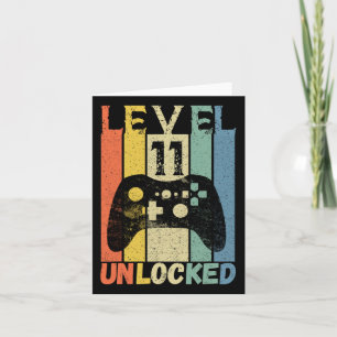 Level 11 Unlocked Birthday Shirt Gamer Shirt Boys Card