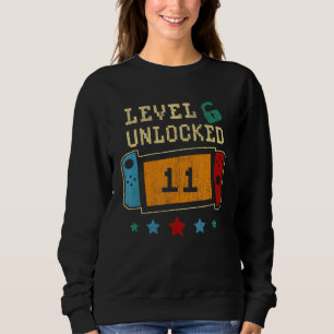 Level 11 Unlocked Funny Video Gamer 11th Birthday Sweatshirt