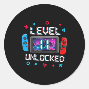 Level 11 Unlocked Gamer 11th Birthday Gift Video G Classic Round Sticker