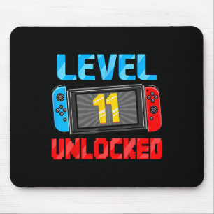 Level 11 Unlocked Gamer 11th Birthday Gift Video G Mouse Pad