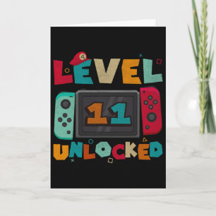 Level 11 Unlocked Gaming Birthday Boys 11th Birthd Card