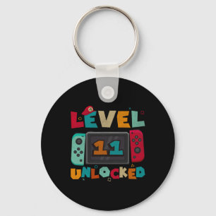 Level 11 Unlocked Gaming Birthday Boys 11th Birthd Key Ring