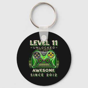 Level 11 Unlocked Video Game 11th Birthday 11 Yr O Key Ring