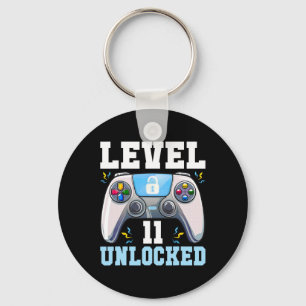 Level 11 Unlocked Video Game 11th Birthday Gamer B Key Ring