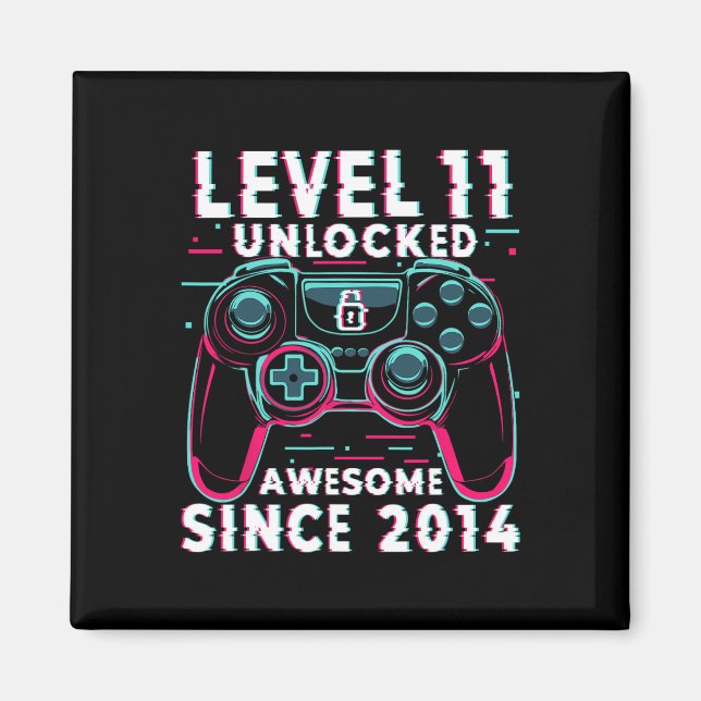Level 11 Unlocked Video Game 11th Birthday Gamer B Magnet (Front)