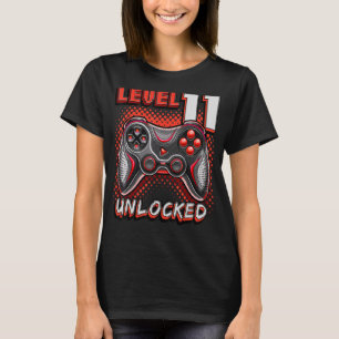Level 11 Unlocked Video Game 11th Birthday Gamer B T-Shirt