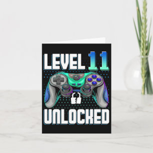 Level 11 Unlocked Video Game 11th Birthday Gamer G Card
