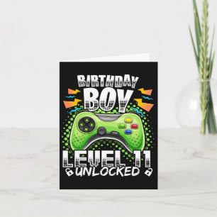 Level 11 Unlocked Video Game 11th Birthday Gamer G Card