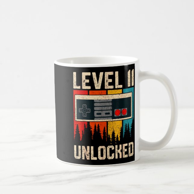 Level 11 Unlocked Video Game Controller Birthday M Coffee Mug (Right)