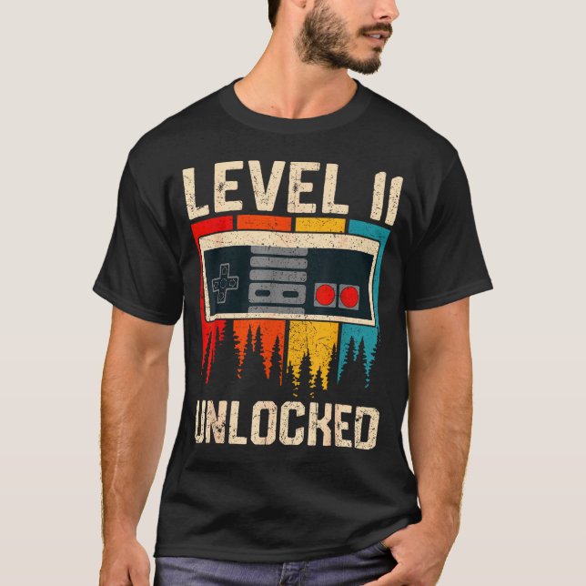 Level 11 Unlocked Video Game Controller Birthday M T-Shirt (Front)