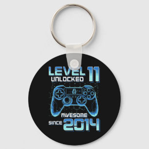 Level 11 Unlocked Video Game Party 11th Birthday G Key Ring