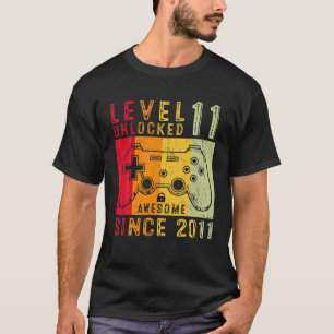 Level 11 Unlocked Video Gamer 11 Years Old 11 Birt T-Shirt
