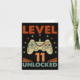 Level 11 Unlocked Video Gamer 11th Birthday 11 Yea Card