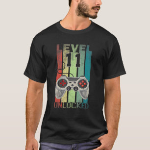 Level 11 Unlocked  Video Gamer 11th Birthday Boy T-Shirt