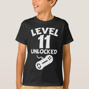 Level 11 Unlocked Video Games 11th Birthday T-Shirt