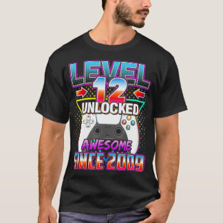 Level 12 Unlocked Awesome 12 Video Game 12 Birthda T-Shirt