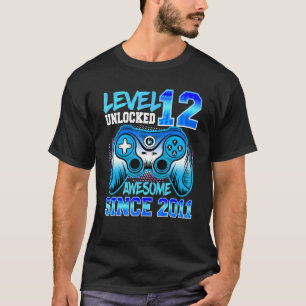 Level 12 Unlocked Awesome 2011 12th Birthday Boys  T-Shirt