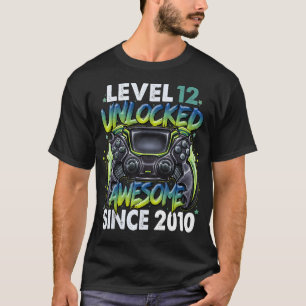 Level 12 Unlocked Awesome Since 2010 12th Birthday T-Shirt
