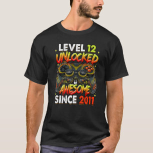 Level 12 Unlocked Awesome Since 2011 12th Birthday T-Shirt