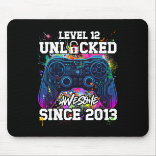 Level 12 Unlocked Awesome Since 2013 12th Birthday Mouse Pad