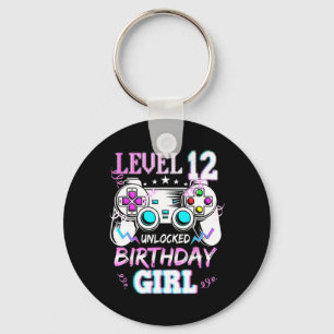 Level 12 Unlocked Birthday Girl Video Game Key Ring
