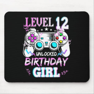 Level 12 Unlocked Birthday Girl Video Game  Mouse Pad