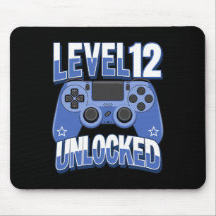 Level 12 Unlocked Funny Video Gamer 12th Birthday Mouse Pad
