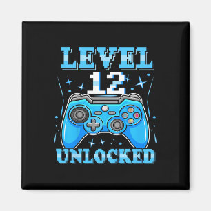 Level 12 Unlocked Gamer 12th Birthday Gift Video G Magnet