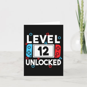 Level 12 Unlocked Gamer 12th Birthday Video Game B Card