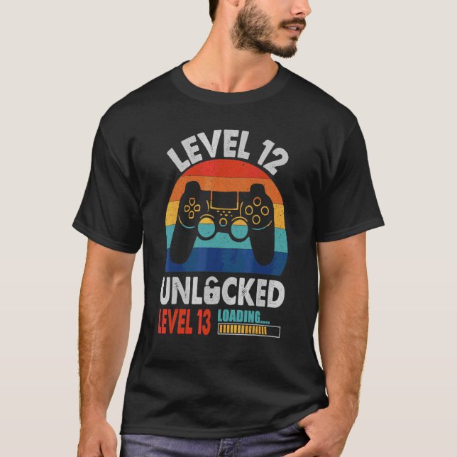 Level 12 Unlocked Level 13 Loading 12th Birthday V T-Shirt (Front)