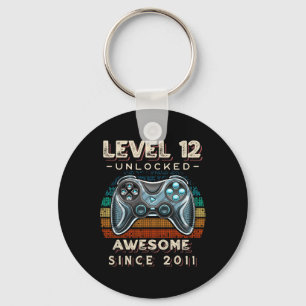 Level 12 Unlocked Video Game 12th Birthday 12 Yr O Key Ring
