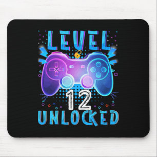 Level 12 Unlocked Video Game 12th Birthday Gamer B Mouse Pad