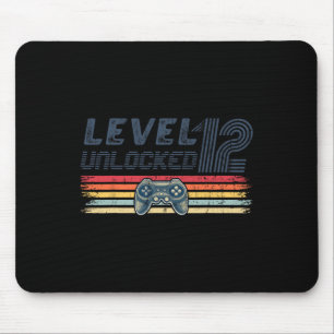 Level 12 Unlocked Video Game 12th Birthday Gamer B Mouse Pad