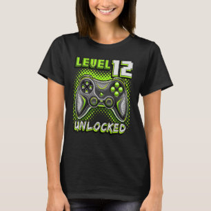 Level 12 Unlocked Video Game 12th Birthday Gamer B T-Shirt