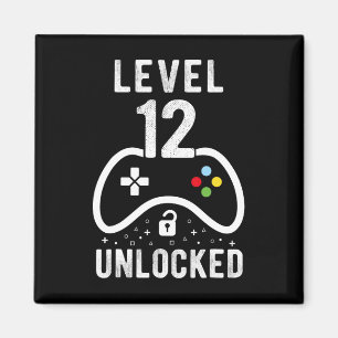 Level 12 Unlocked Video Game 12th Birthday Gift Magnet