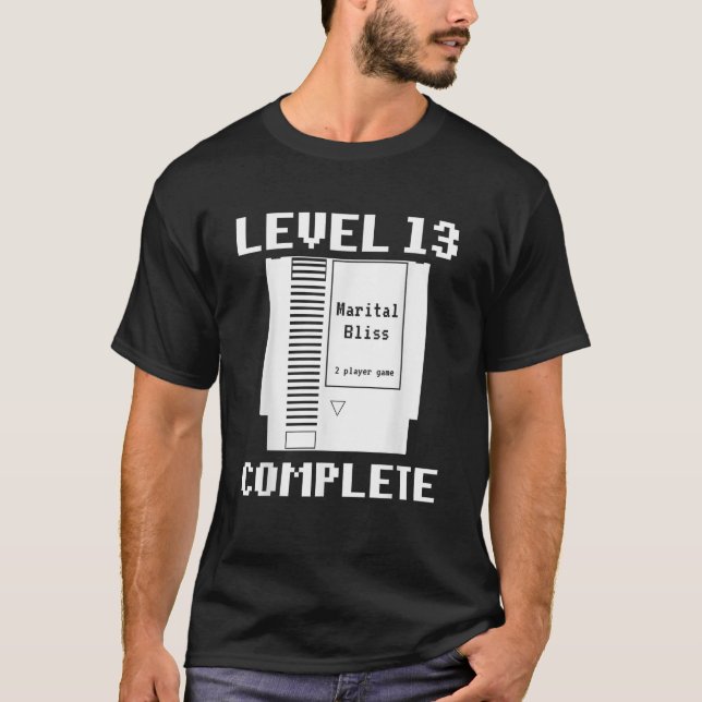 Level 13 Complete Graphic Couples 13th Wedding Ann T-Shirt (Front)