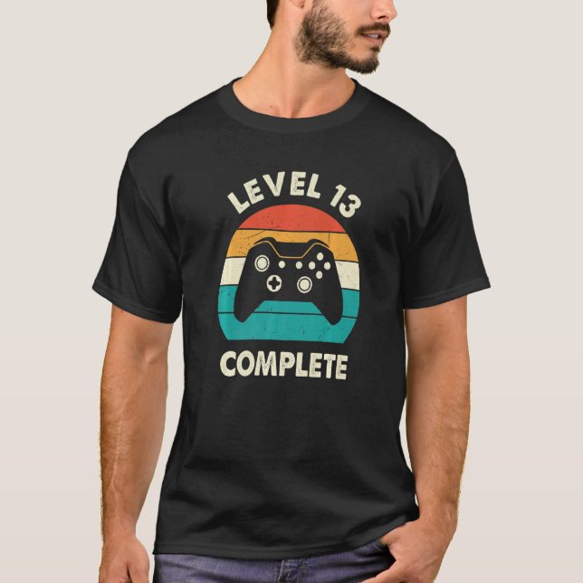 Level 13 Complete Video Gamer  13th Wedding Aniver T-Shirt (Front)