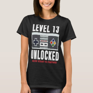 Level 13 Unlocked 13 Year Old Gamer 13th Birthday T-Shirt