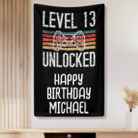 Level 13 Unlocked 13th Birthday Banner