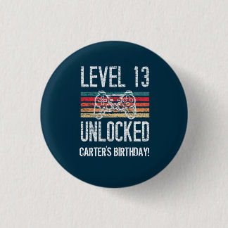 Level 13 Unlocked 13th Birthday Personalised 3 Cm Round Badge