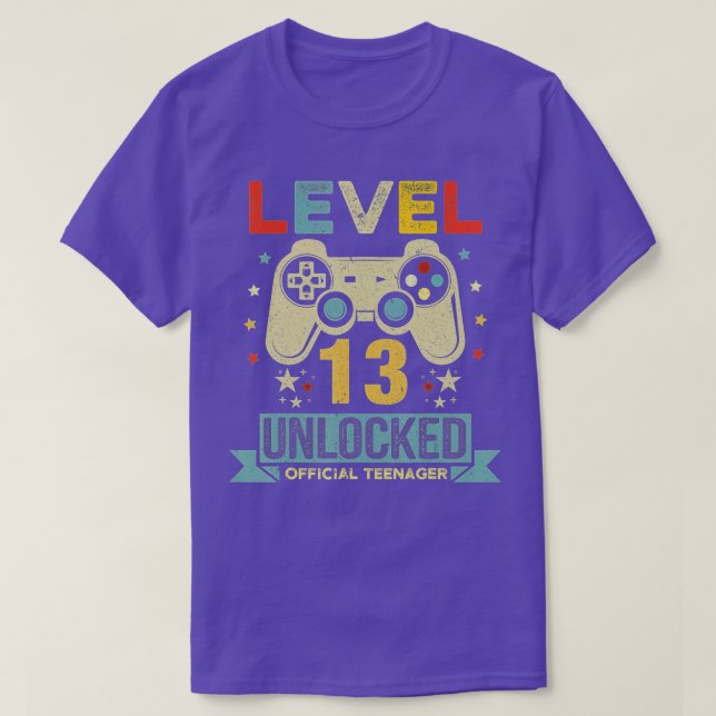 Level 13 Unlocked  13th Video  Birthday Gift  (101 T-Shirt (Design Front)