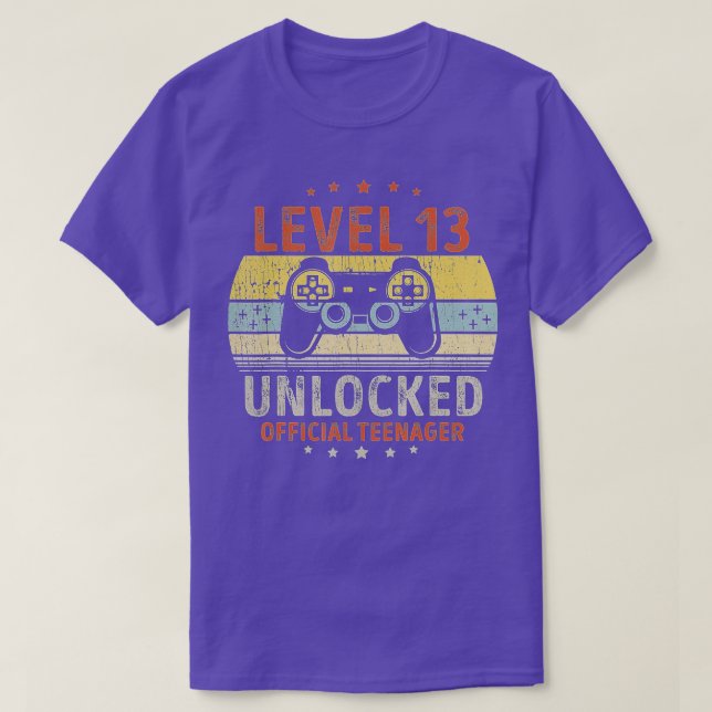 Level 13 Unlocked  13th Video  Birthday Gift  (151 T-Shirt (Design Front)