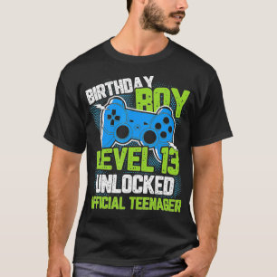 Level 13 Unlocked 13th Video Birthday Gift (15) T-Shirt