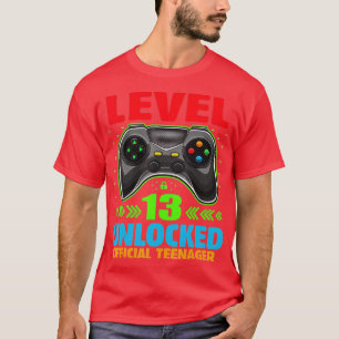 Level 13 Unlocked 13th Video Birthday Gift (21) T-Shirt