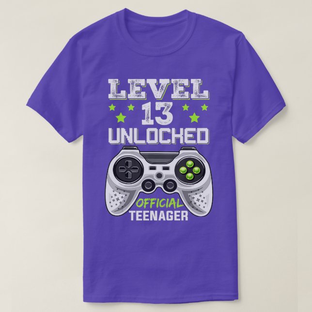 Level 13 Unlocked  13th Video  Birthday Gift  (41) T-Shirt (Design Front)