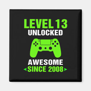 Level 13 Unlocked Awesome 2008 Video Game 13th Bir Magnet