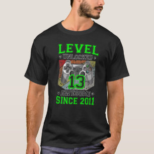 Level 13 Unlocked Awesome 2009 Video Game 13th Bir T-Shirt