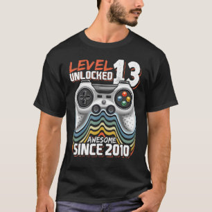 Level 13 Unlocked Awesome 2010 Video Game 13th Bir T-Shirt