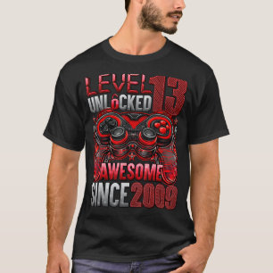 Level 13 Unlocked Awesome Since 2009 13th Birthday T-Shirt